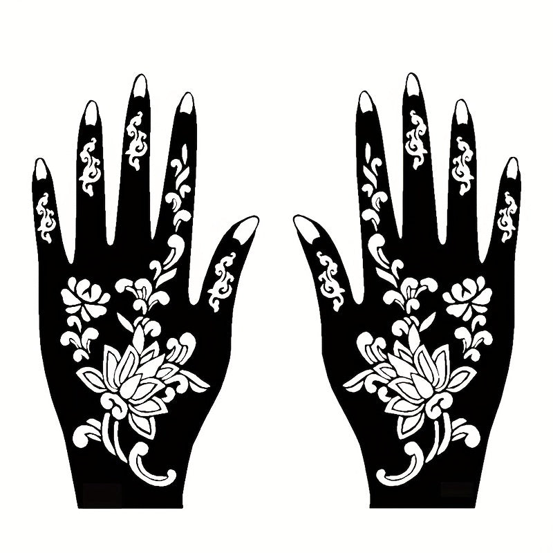 Temporary Tattoos
Tattoo Stencil Women Normal Size Temporary Tattoo Templates Body Art Designs Self-Adhesive Reusable Hand Tattoo Stencils Stickers Flower For Adults Women Left And Right Hands Kit Body Paint DIY