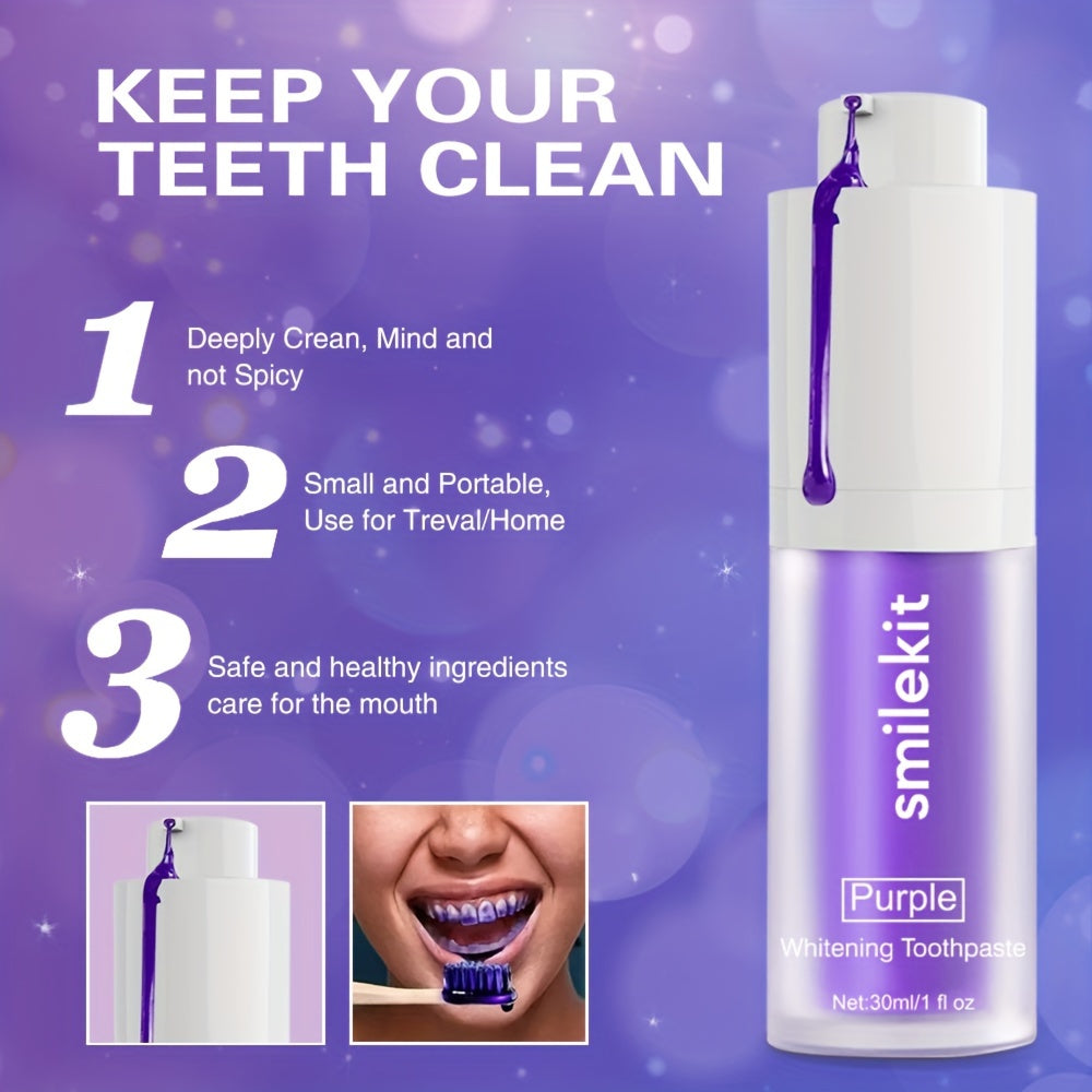 Oral Care
"Sparkling" Minty Fresh Purple Whitening Toothpaste - Deep Clean, Gentle On Gums, Freshens Breath, Portable For Travel & Home Use Disposable Toothbrush With Toothpaste