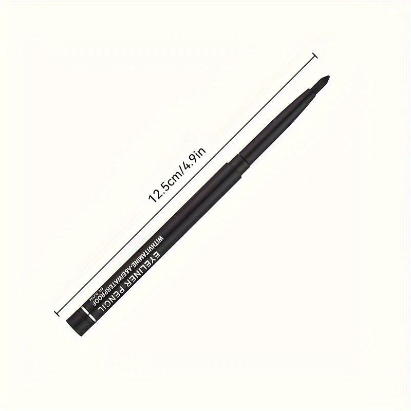 Makeup Easy-Glide Waterproof Black Eyeliner Pencil - Long-Lasting, Smudge-Proof For Beginners