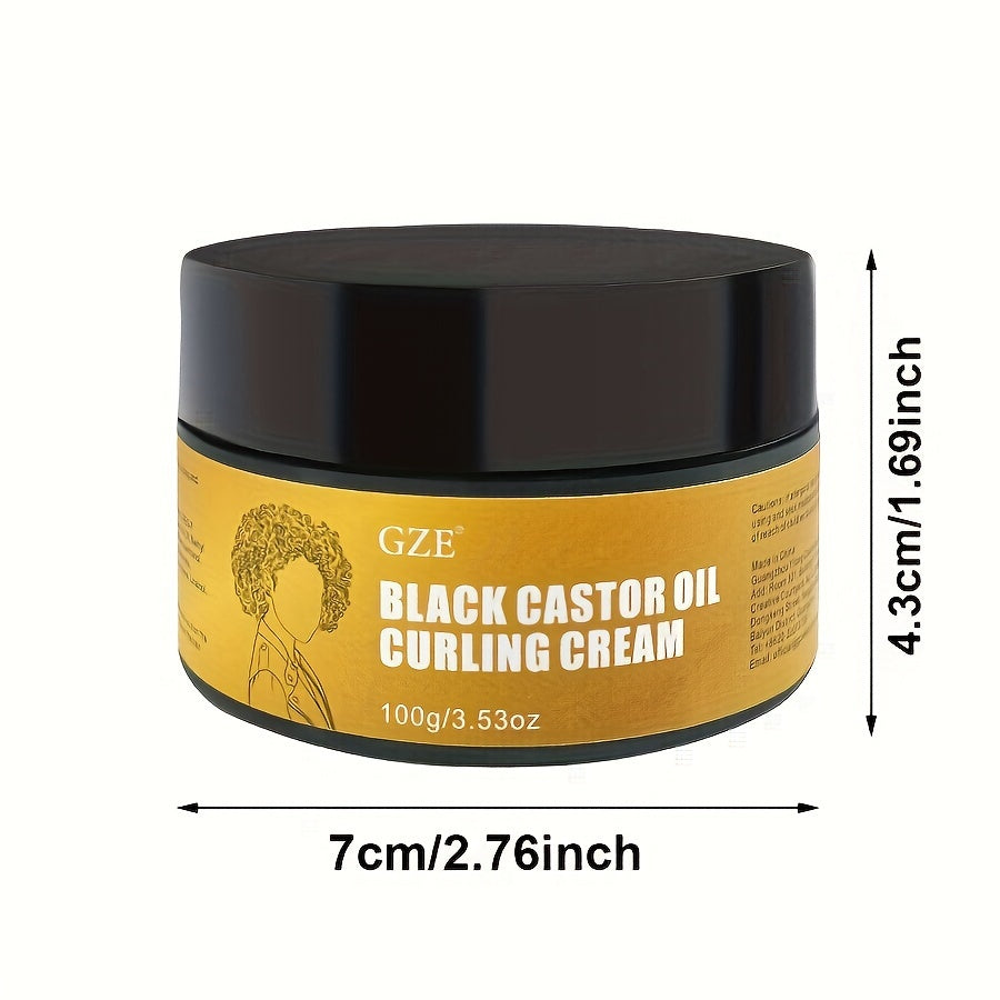 Hair Care
100g Black Castor Oil Curl Defining Cream, Non-stick, Smoothing Anti-Frizz Cream To Define All Curly Types