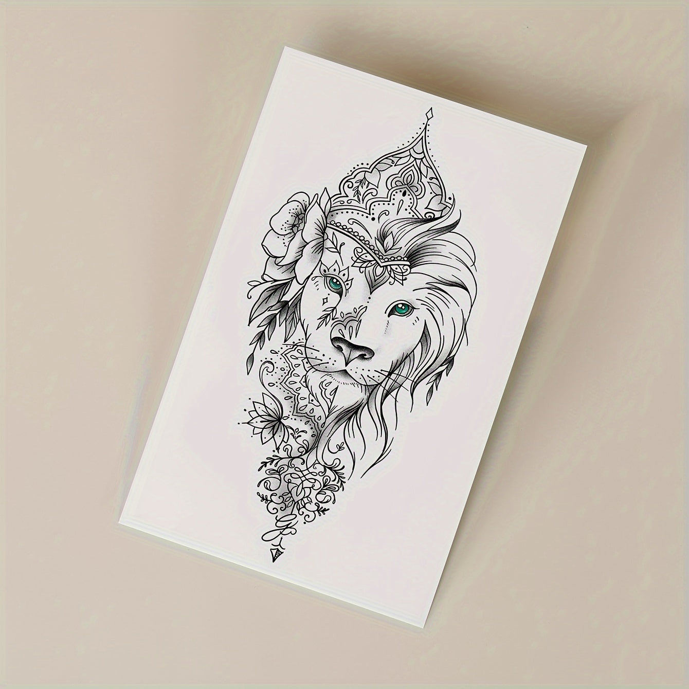 Temporary Tattoos
1 Sheet Concise Abstract Lion Flower Animal Pattern Of Tattoo Sticker, For Arm Chest Tummy Back Lasting 3-5 Days Body Temporary Tattoo Stickers