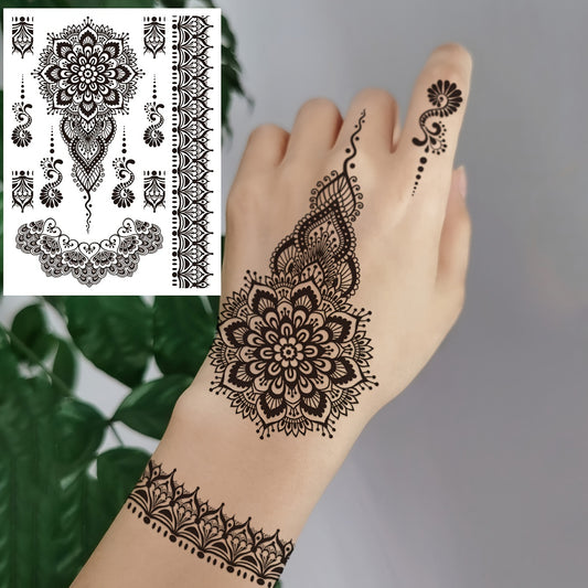 Temporary Tattoos
Black Lace Patterns Fake Tattoos, Finger Wrist Arm Body Art Temporary Tattoo Sticker, Vocation Party Decorations, 1 Sheet