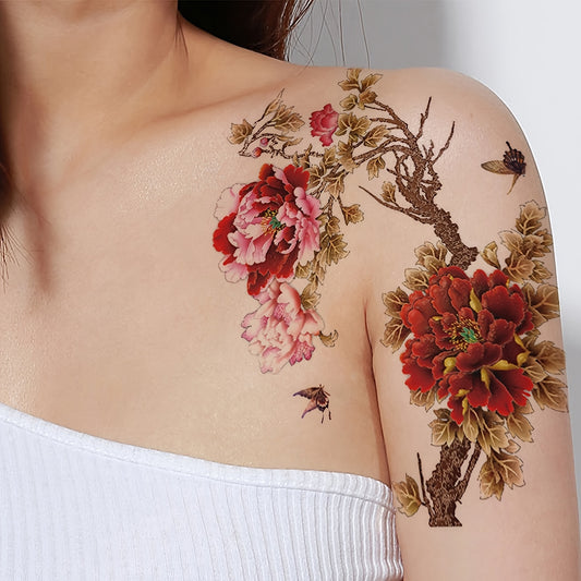 Temporary Tattoos
Waterproof Peony Flower Temporary Tattoo - Lasting Arm Stickers For Men And Women