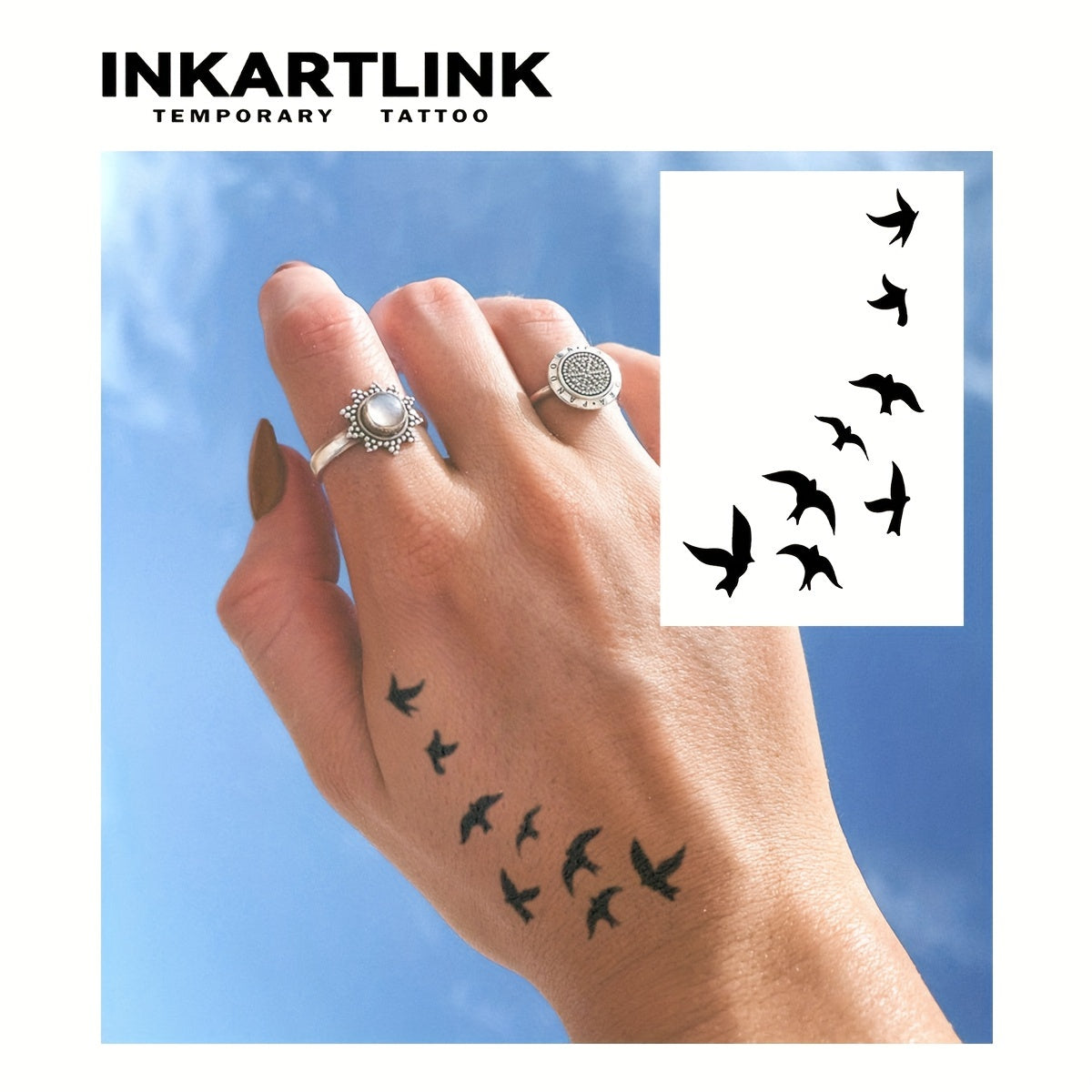 Temporary Tattoos
INKARTLINK Revolutionary Technology Tattoos, Semi-Permanent Tattoos, Birds, Swallows, Temporary Tattoos, Fake Tattoos, Waterproof, Authentic Tattoo Look, Plant Based, Tattoos