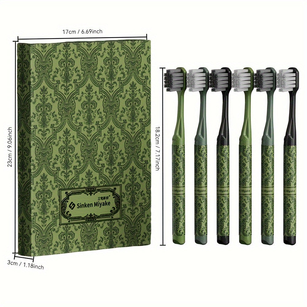 Oral Care
6pcs Green Forest Soft Toothbrush Set - Gentle On Sensitive Teeth, Sustainable Materials, Odorless With Luxury Gift Box Packaging