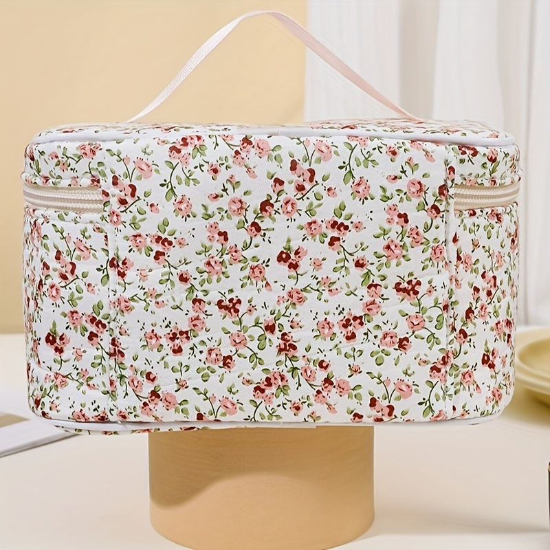 Makeup bags & Storage
1pc Large-Capacity Makeup Bag Floral Print Cosmetic Bag For   Portable Women's Cosmetic Bag Travel Bag Bathroom Wash Bag, For Easy Storage And Organization