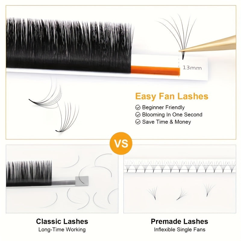 False Eyelashes
Easy Fan Eyelash Extension, Fast Blooming Handmade False Eyelashes, Premade Volume DIY Lash Extension