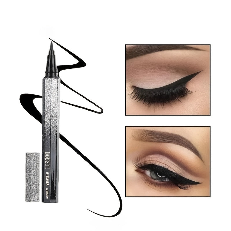 Makeup 1pc Long-Lasting Waterproof Black Starry Sky Eyeliner Pen with Sponge Tip - Smooth and Quick-Drying for Beautiful Eye Makeup