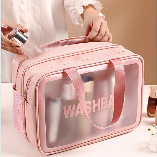 Makeup bags & Storage
Large Capacity Waterproof Makeup Bag with Double-Layer Finishing Storage and Zipper Handle for Travel and Skin Care Products