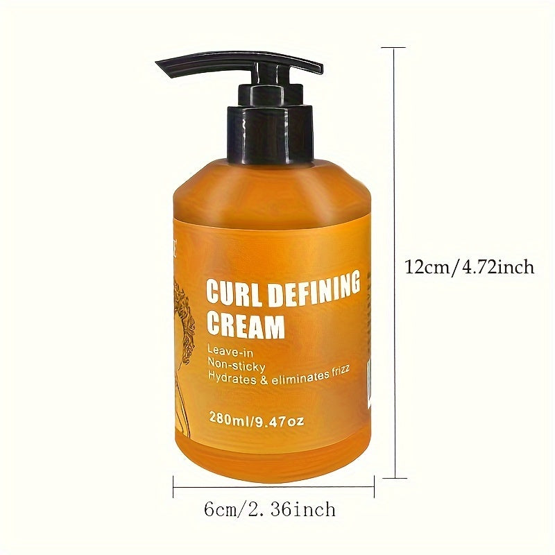 Hair Care
280ml Curl Defining Cream With Argan Oil For Wavy And Curly Hair, Hair Moisturizer And Deep Conditioning For Shine And Bounce