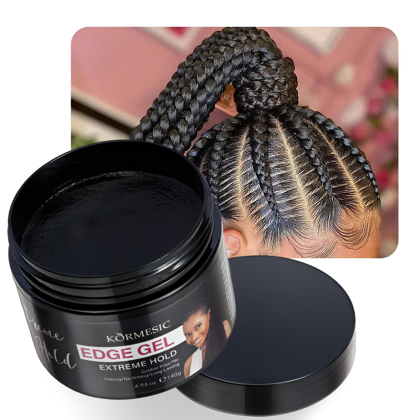 Hair Care
140g Edge Control Gel Extreme Hold Hair Styling Gel Pomade Jojoba Oil Long-lasting Moisturizing Dreadlocks Braids Gel