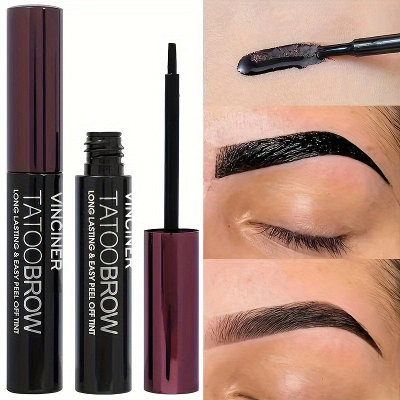 Makeup Waterproof Dye Eyebrow Gel Semi-Permanent Long Lasting Black Brown Eyebrow Tattoo Tint Sweatproof Film Forming Tearing Off Eyebrow Cream