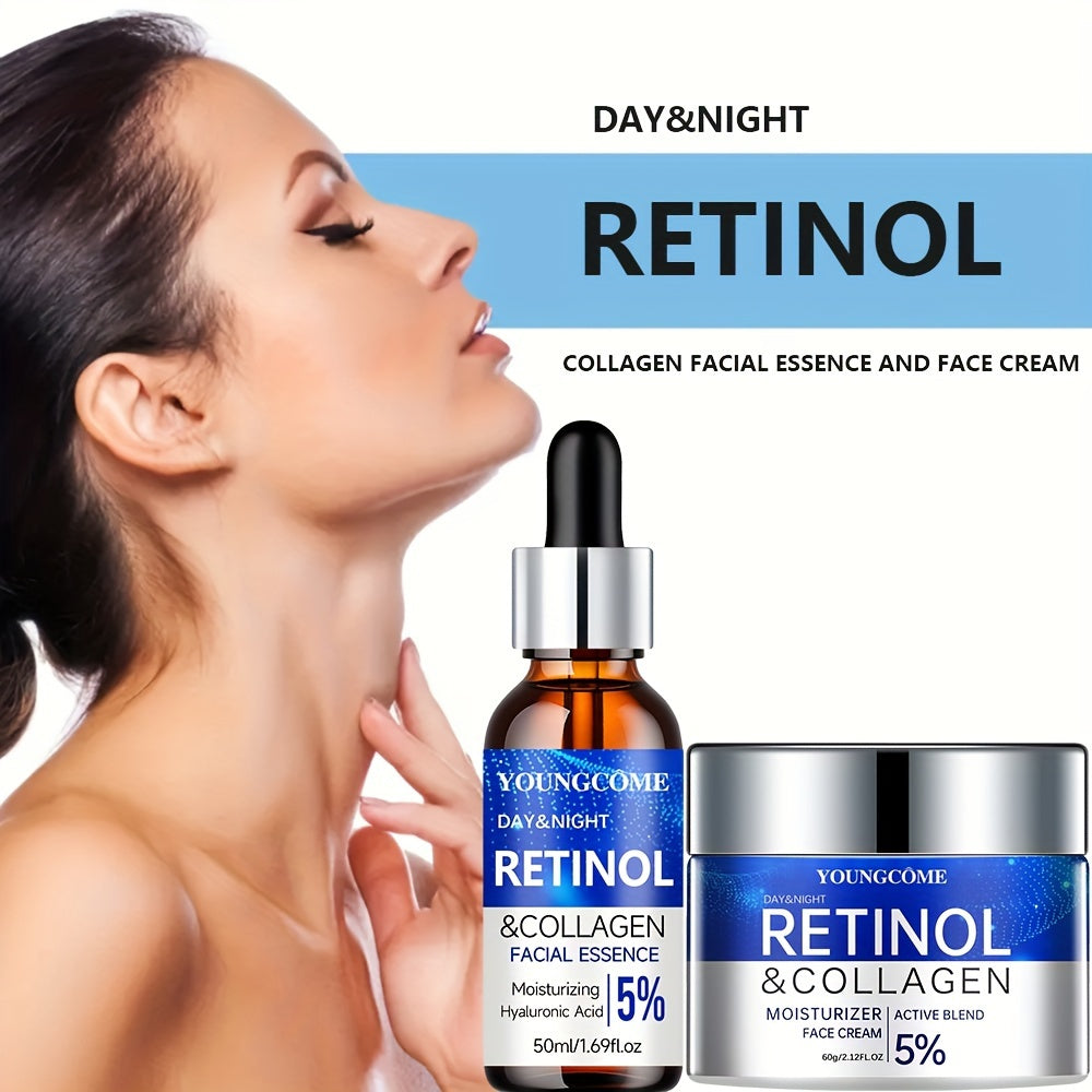 Facial care
Youngcome Retinol & Collagen Firming Cream And Hydrating Serum Set - 50Ml Each, Alcohol-Free For All Skin Types, Smooths Wrinkles & Boosts Elasticity Moisturizing Collagen Film For Face Collagen Body Lotion