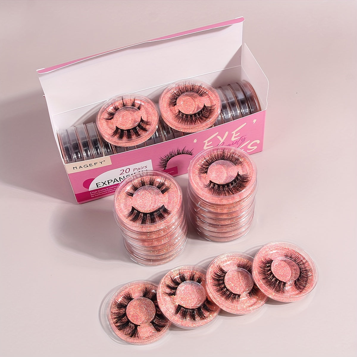 False Eyelashes
20 Pairs False Eyelashes Mixed Style Natural Slender Cross Curling Fluffy Reusable Self Adhesive Eyelashes For Daily Travel Size Portable