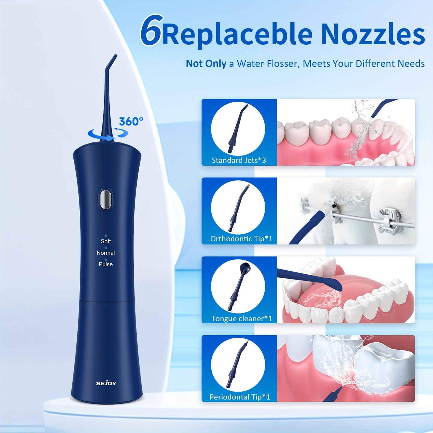 Oral Care
Electric Water Flossers For Teeth, Whitening Dental Oral Irrigator With Jet Tips Nozzles, Waterproof Whitening Teeth Brush Kit At Home And Travel