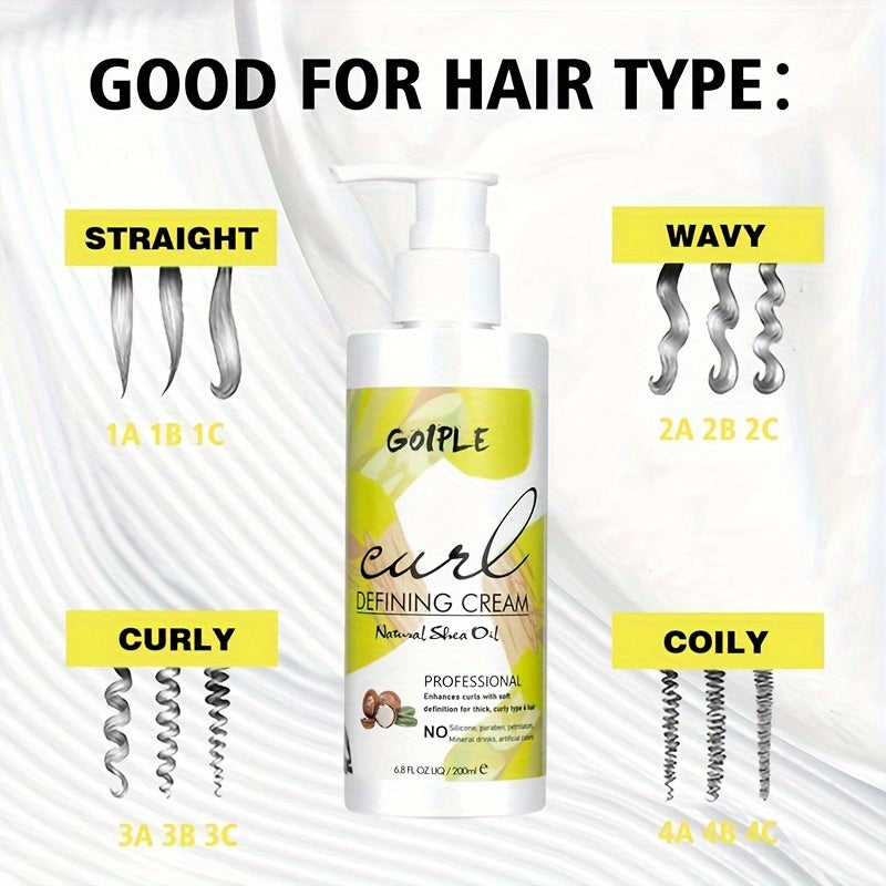 Hair Care
1PC Curl Defining Cream For Curly Hair - Curling Perfection Wavy Hair Products Curl Cream, Hair-Smoothing Anti-Frizz Cream To Define All Natural Curl Types & Hair Textures