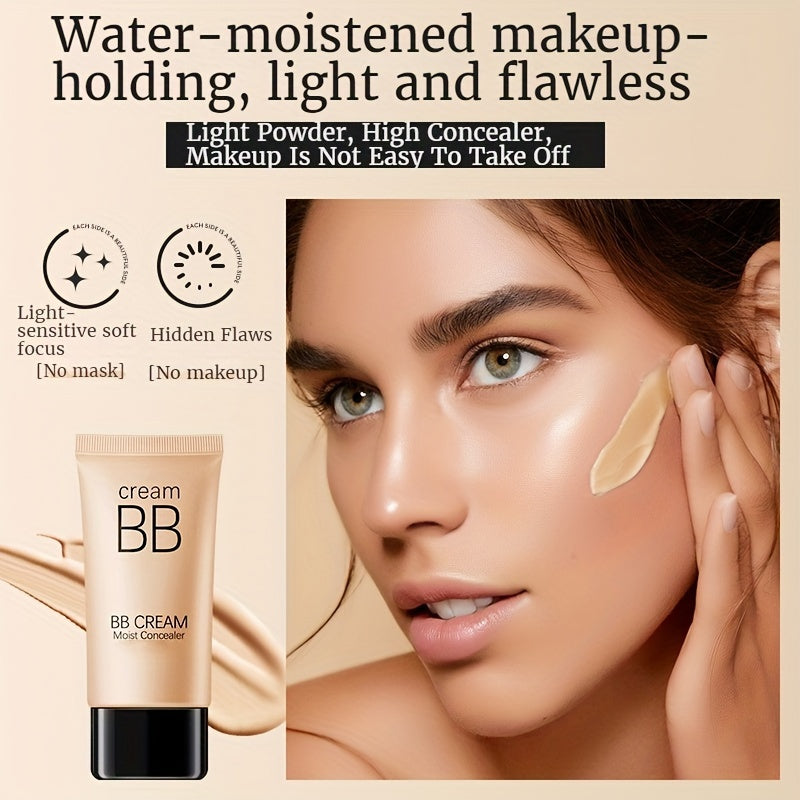 Makeup Waterproof BB Cream Full Coverage Concealer, Natural/Ivory 1.41OZ, Long Lasting Foundation Make Up, Oil Control, Even Skin Tone, Hide Pores, Christmas Gift