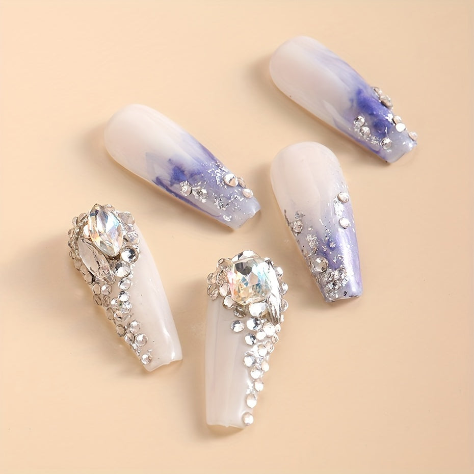 Nails
1 Box White AB Nail Rhinestones Set Flatback Crystal Gems 3D Shiny Nail Art Charms Stones Decoration Manicure DIY