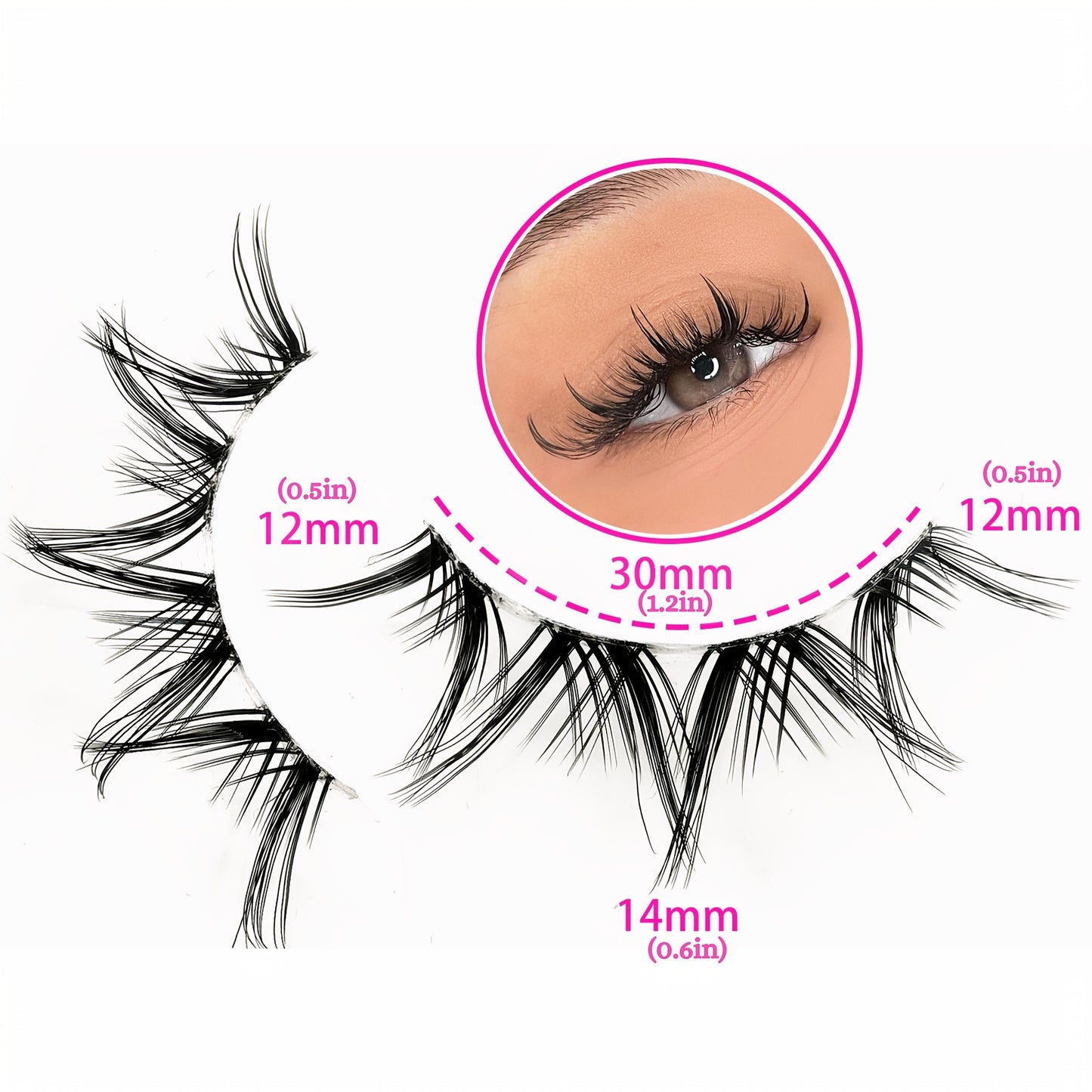 False Eyelashes
7 Pairs Fluffy Natural Faux Mink Eyelashes Set, Transparent Stem, 3D Volume, Crossed Clusters, Lightweight, Reusable False Lashes Pack