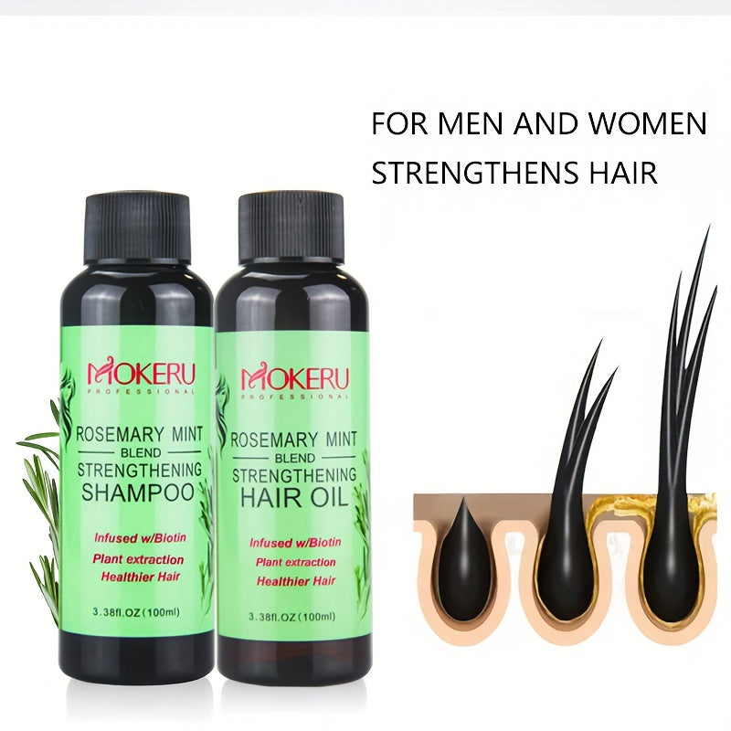 Hair Care
1 Set Rosemary Mint Strengthening Hair And Scalp Essential Oil And Shampoo, Strengthens Hair, Moisturize Hair