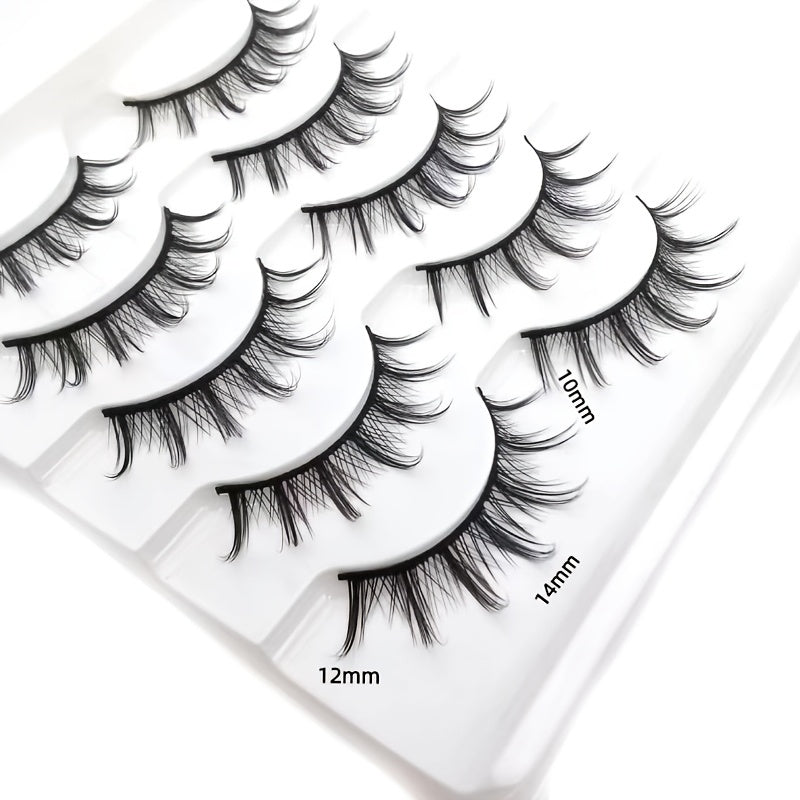 False Eyelashes
5 Pairs Devil False Eyelashes, A - Type Doll Eye Hair Tip Manga Eyelashes, Thick Curling Fairy Eyelashes, Reusable Eyelashes