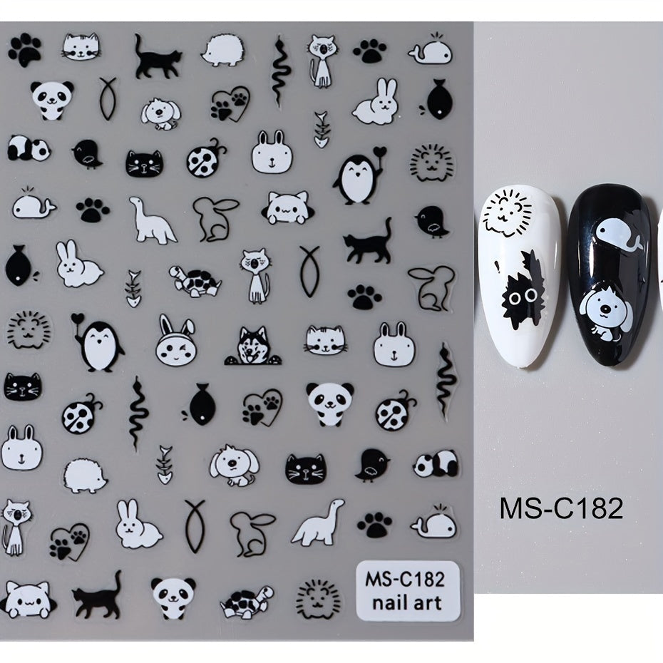 Nails
2pcs Cute 3D Black Cat Nail Art Stickers - Kawaii Cartoon Animal Decals For Diy Manicure, Hypoallergenic & Sparkle Finish Hello Kitty Nail Stickers Cat Nail Stickers