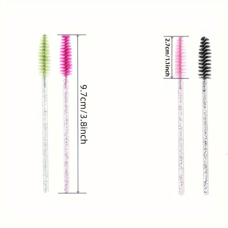 False Eyelashes
10pcs/pack Eyelash Brush & Eyebrow Brush Set With Spoolies, Spiral Brushes, Crystal Style Handles For Eyelash Extension