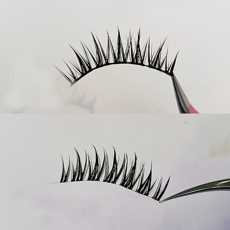 False Eyelashes
5 Pairs Comic Wheat Ear Wet Look Eyelashes With Thin Stem, Transparent Soft Stem, Comfortable For Upper Eyes, Fairy Manga Style Self-adhesive False Eyelashes