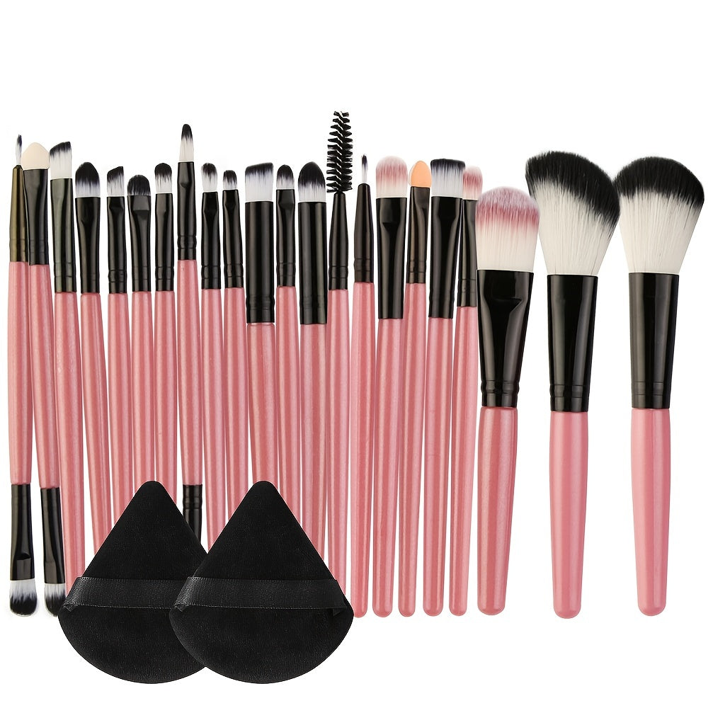 Beauty Tools
22pcs Makeup Brushes Set + 2pcs Makeup Triangle Puffs, Professional Multi-Functional Makeup Brushes Makeup Kit, Foundation Brush, Powder Concealers Eye Shadows Blush Make Up Brushes, Eyelash Comb Brush