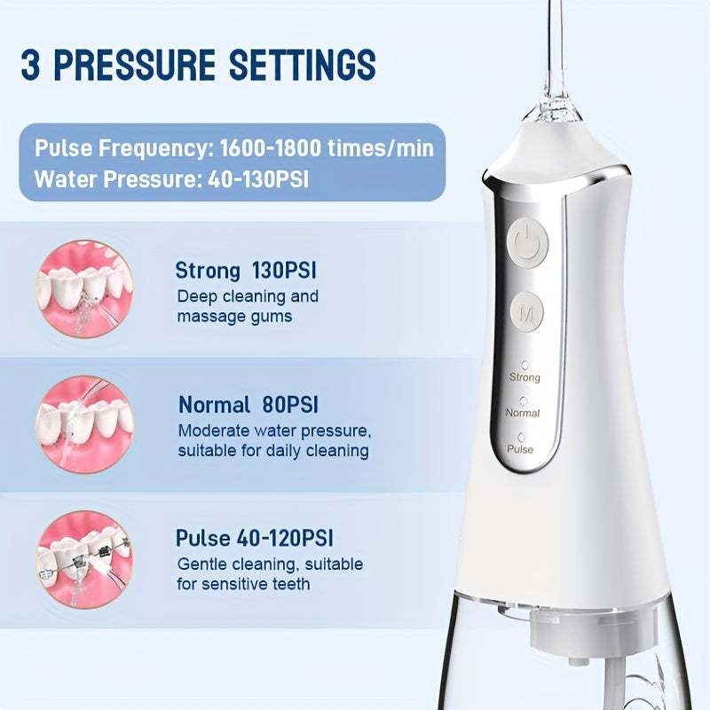 Oral Care
1 Set Electric Water Flossers For Teeth, Whitening Dental Oral Irrigator With 5 Jet Tips, 3 Cleaning Modes, 300ml Detachable Reservoir, Rechargeable Cordless Waterproof Whitening Teeth Brush Kit At Home And Travel