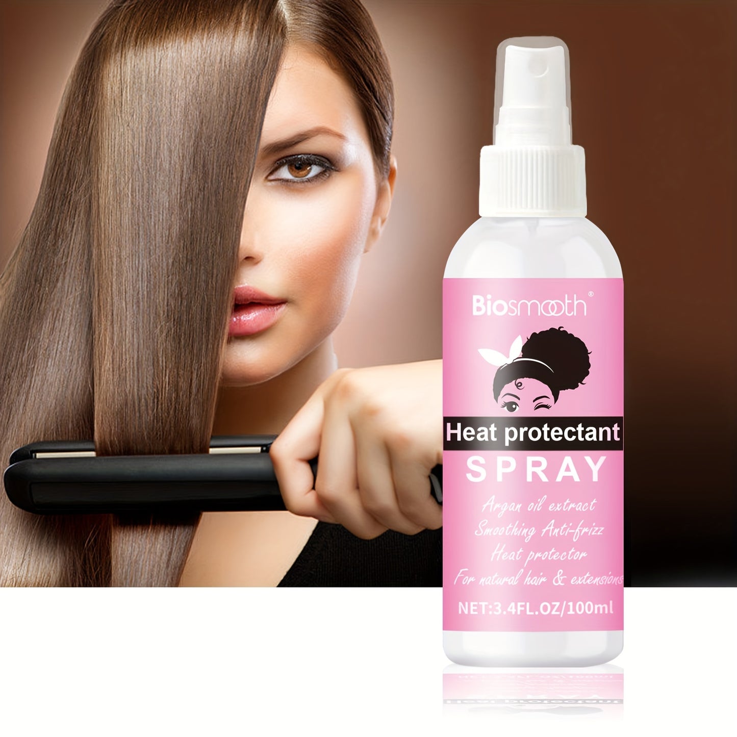 Hair Care
100ml Heat Protectant Spray, Safe Ingredients, Keratin Smoothing Heat Protection Spray