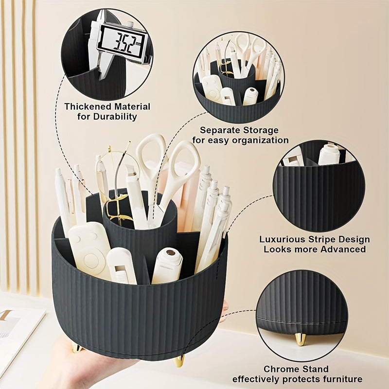 Makeup bags & Storage
360° Rotating Luxury Desk Organizer - Large Capacity, Dust-Proof Makeup Brush & Stationery Holder With Sleek Design, No Assembly Required