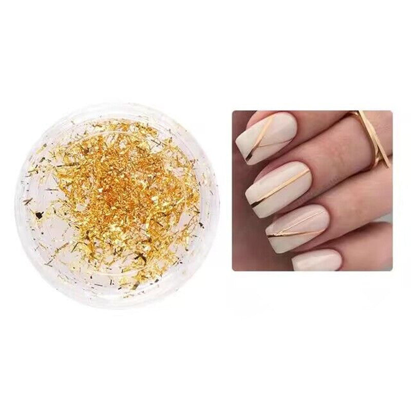 Nails
Golden & Silver Foil Nail Decoration