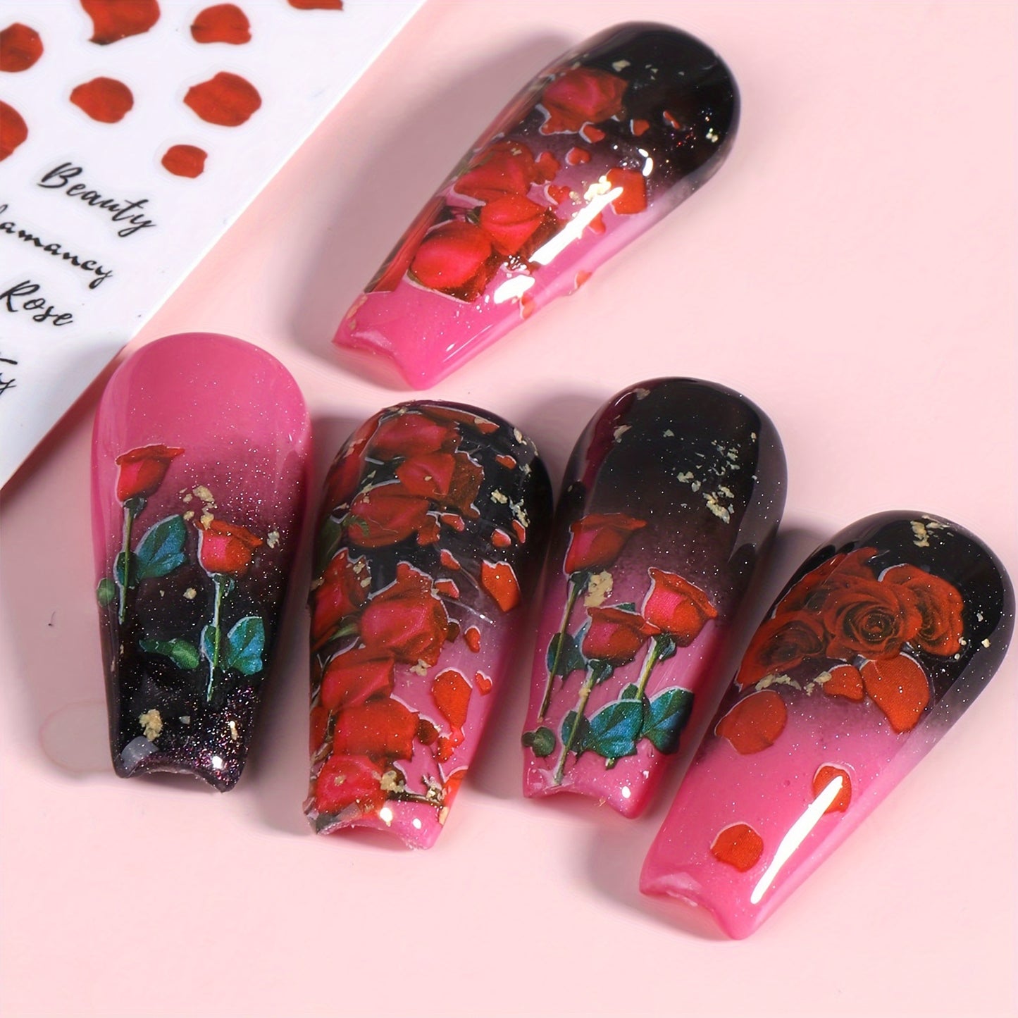 Nails
2pcs Valentine's Day Nail Stickers With Butterfly Rose Flower Snake Red Lips Design DIY Nail Art Decorations Tips For Girls Nail Art Decals