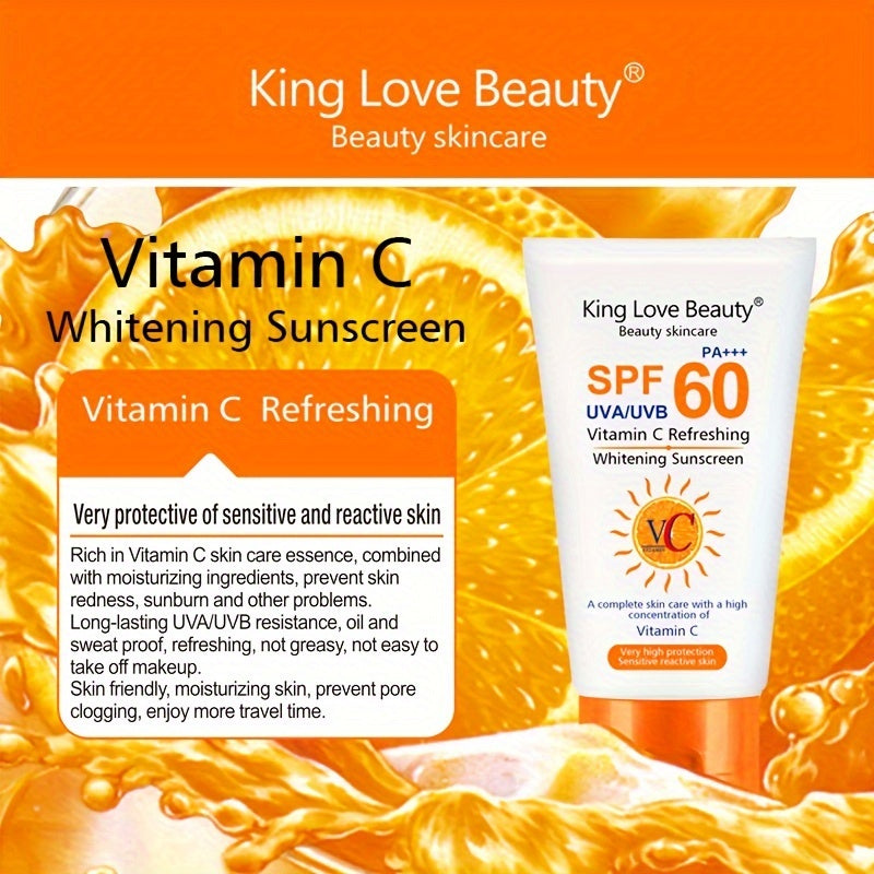 Personal Care
150g SPF 60 PA+++ Vitamin C Brightening Sunscreen, Broad Spectrum UVA/UVB Protection, Moisturizing & Sweat-Resistant, Suitable For Dry/Oily Skin Types, Non-Greasy Water-Resistant Formula