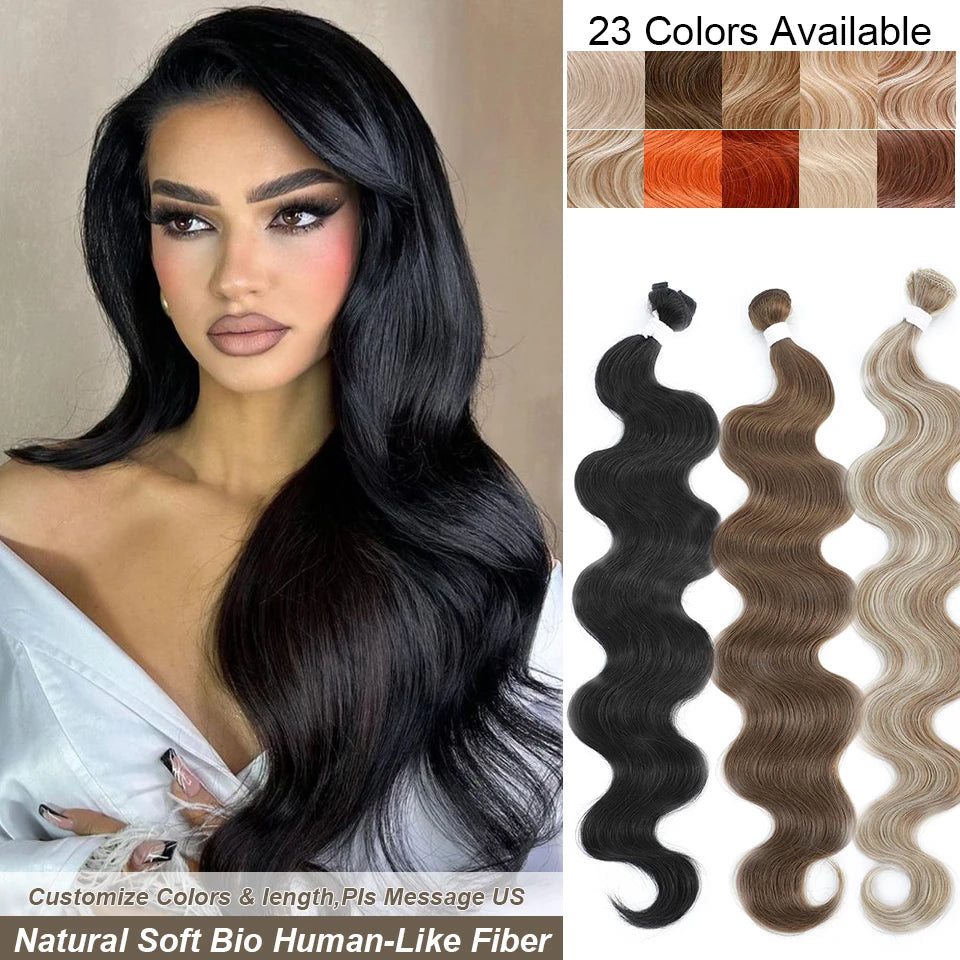 Hair Extensions and Wigs
Body Wave Ponytail Hair Bundles 26 Inch Piano Blonde Natural Synthetic Hair Weave Ombre Brown 613 Blonde Hair Extensions