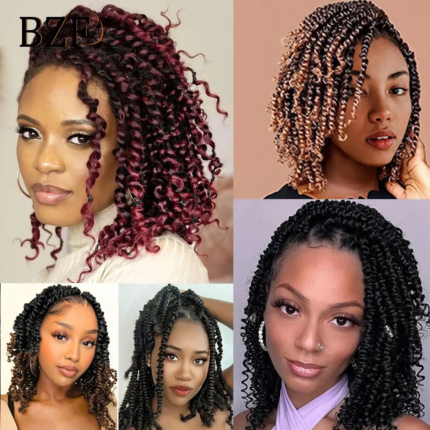 Hair Extensions and Wigs
Short Passion Twist Braided Wigs Curly Ends Square Part Blonde Bob Braided Lace Front Wig For Women Synthetic 12Inch Braided Wig