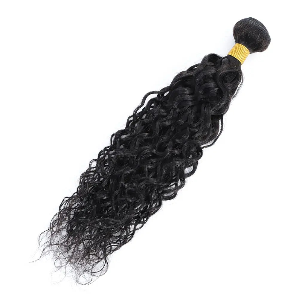 Hair Extensions and Wigs
Brazilian Virgin Water Wave 3 Bundles with Frontal Brazilian Remy Virgin Wet and Wavy Human Hair Bundles with Frontal For Black