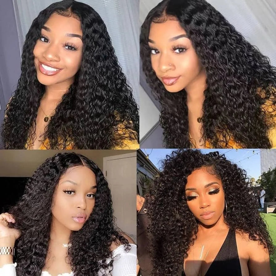 Hair Extensions and Wigs
Natural Color 4x4 Lace Closure Wigs Human Hair Pre Plucked With Baby Hair 180 Density Brazilian Water Wave Wigs For Black Women