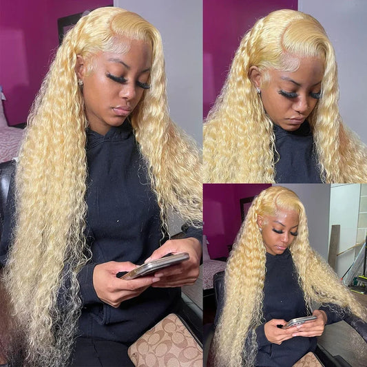 Hair Extensions and Wigs
613 blonde lace front wig 13x6 lace frontal wig curly lace front human hair wig 13x4 deep wave frontal wigs for women