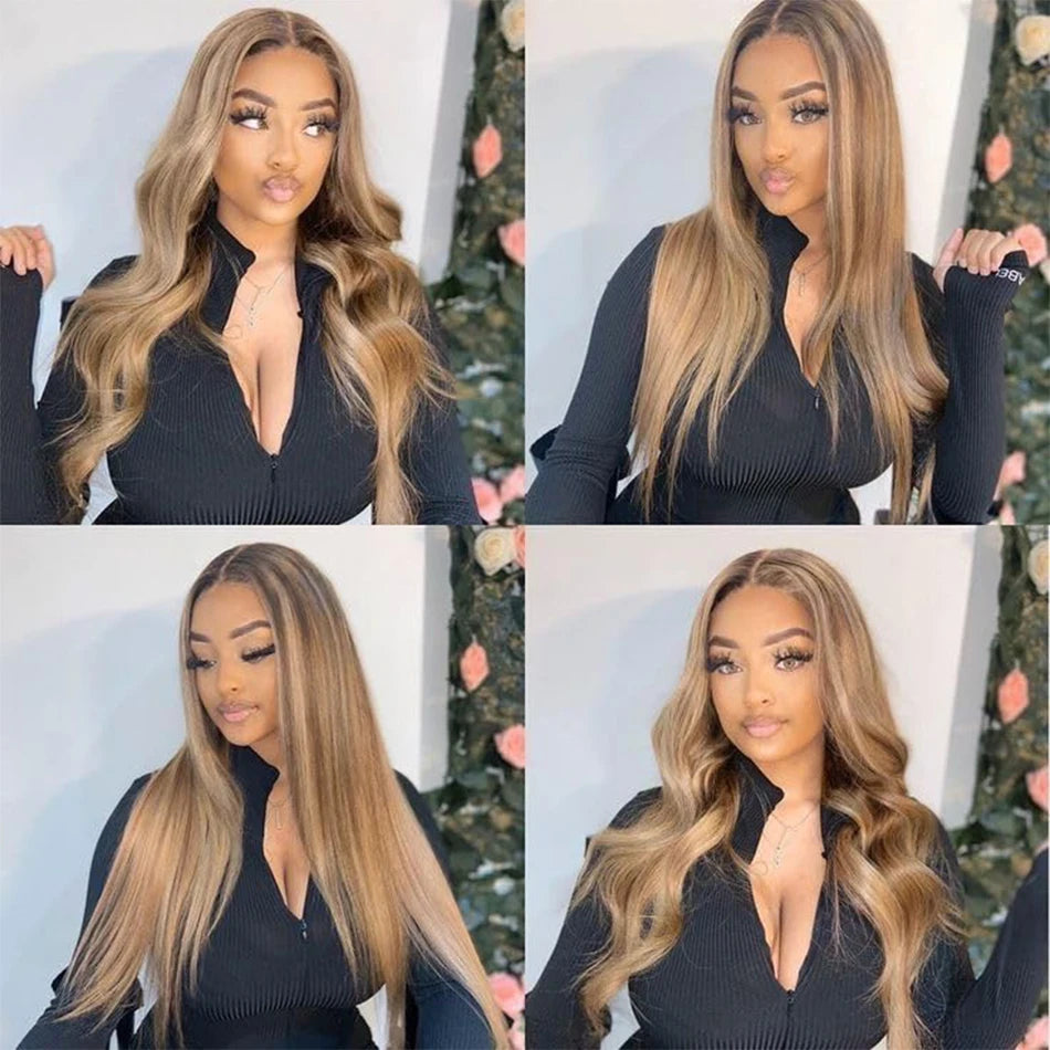 Hair Extensions and Wigs
Highlight P4/27 Hair Straight Blonde Bundles Brazilian Remy Hair Weaves Remy Human Hair Double Weft Honey Blonde 3 Bundles Hair