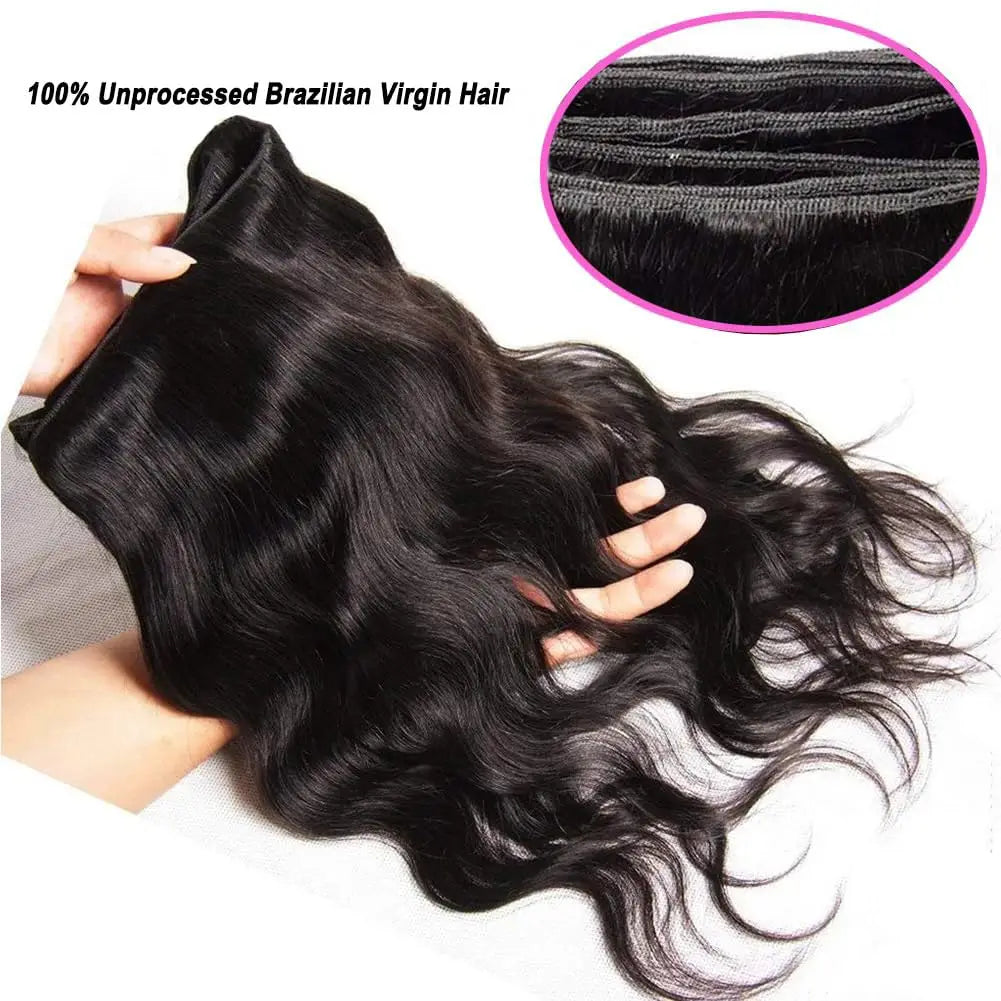 Hair Extensions and Wigs
Human Hair Bundles Body Wave 26 28 30 Inch 100% Unprocessed Brazilian Virgin Hair Weave 3 Bundles Real Human Hair Natural Black