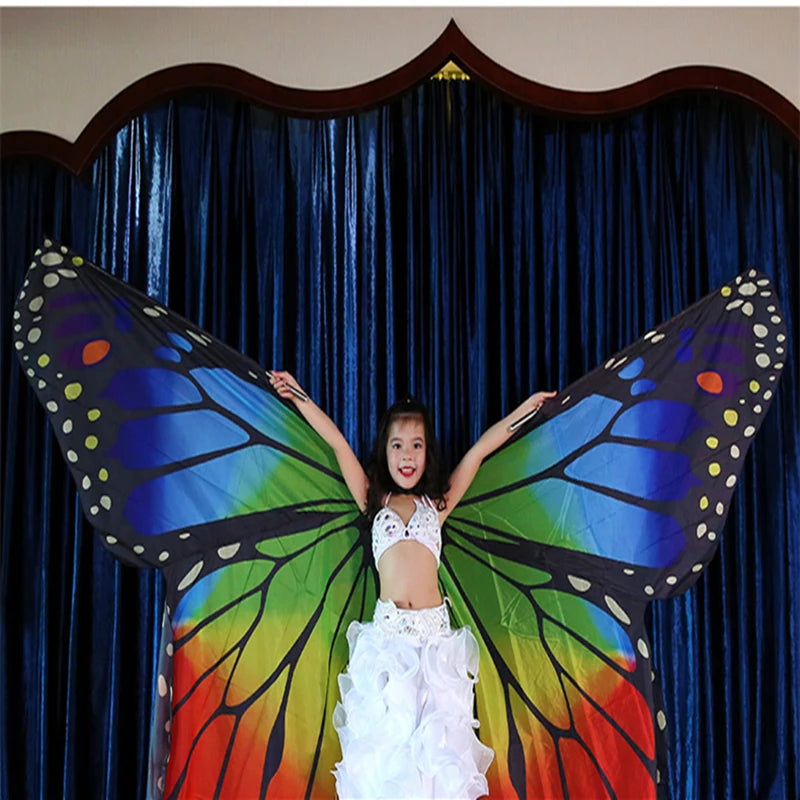 dancers  
Belly Dance Wings Butterfly Wings Sticks Ba Belly Dancing Costume Children Women Adult Bellydance Colorful Wings