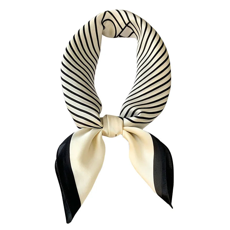 High Quality Luxury Brand Silk Square Plaid Scarf Women Satin Neck Hair Tie Band Soft work neckerchife 2021 NEW Hijab Head Female Foulard