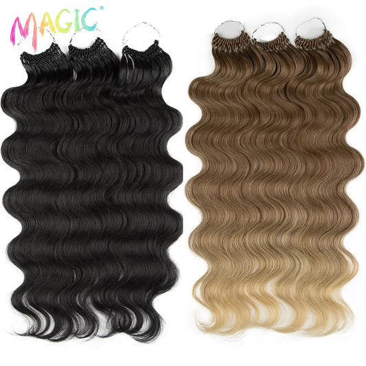 Hair Extensions and Wigs
Magic Synthetic Hair Extensions 24inches 3PCS Body Wave Hair Bundles Ombre Blonde Color Tresses Fake Hair Accessories Cosplay