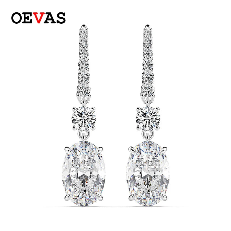 Earring  OEVAS Luxury 100% 925 Sterling Silver 7 CT Created Moissanite Citrine Gemstone Drop Dangle Earrings Fine Jewelry Wholesale