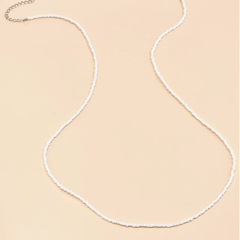 Waist Chain Bohemia Elastic Waist Belly Chain White Color Waist Beads Body Chain Women Girls Body Summer Boho Jewelry Accessories Y01