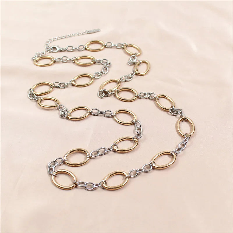 Necklaces Women New Necklace Geometry Metal Chain Link Simple Atmosphere Fashion Women Sweater Chain Necklace Women Jewelry