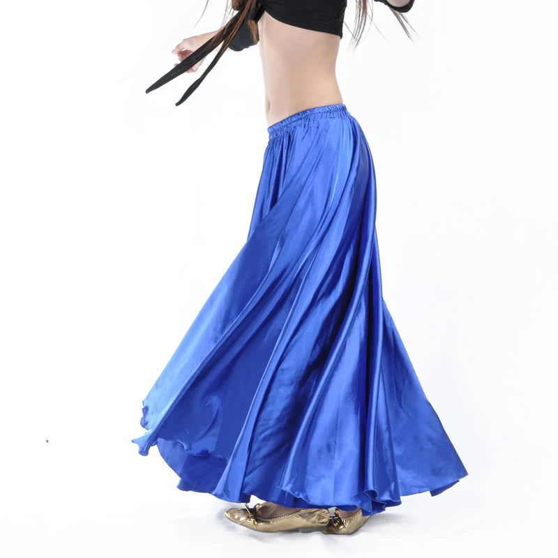 dancers  
Shining Satin Long Spanish Skirt Swing Dancing Skirt Belly Dance skirt Sun Skirt 14 Colors Available VL-310