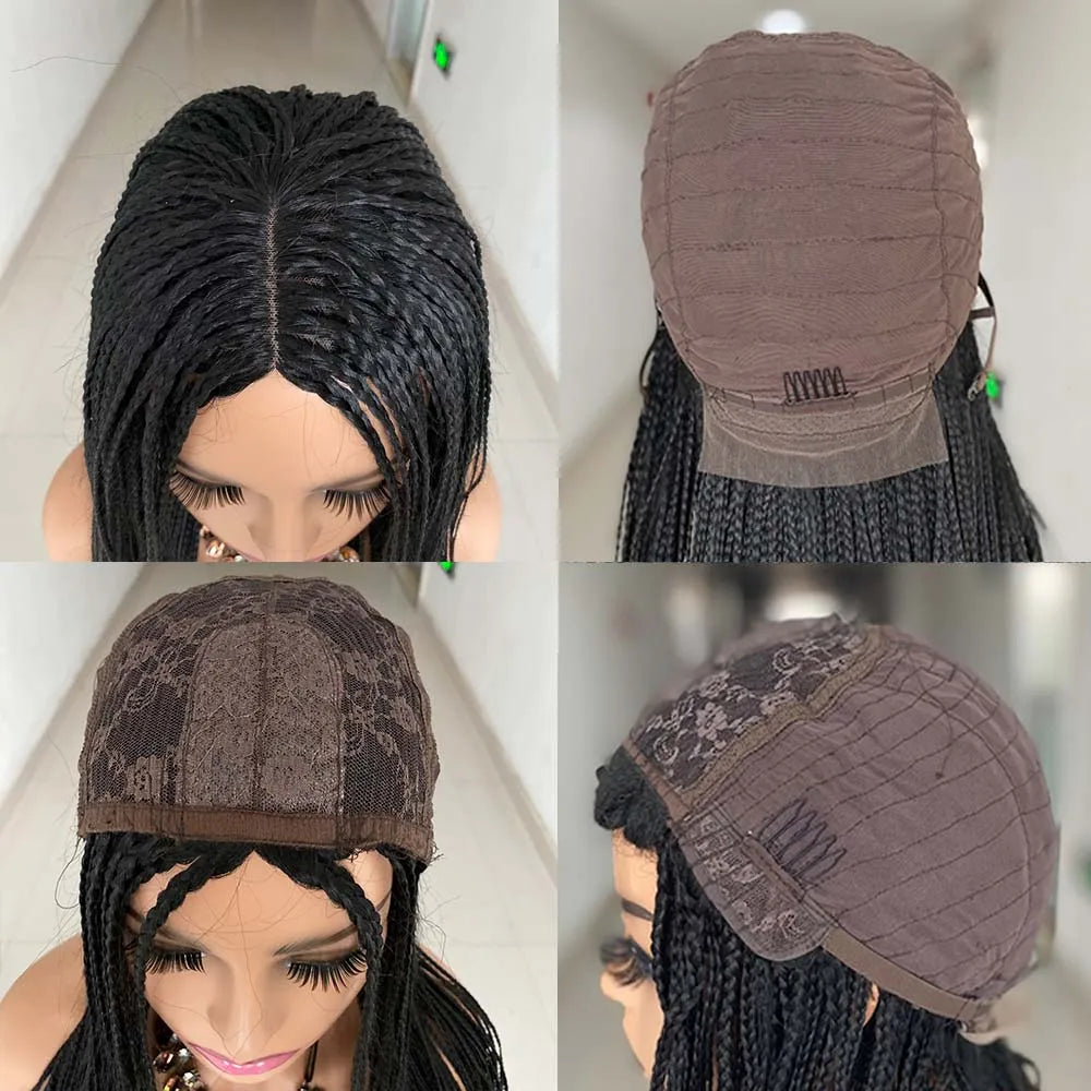 Hair Extensions and Wigs
New Fashion Long Braided Wigs Synthetic Box Braid Wig For Black Women Wavy Weave Ombre Color 3X Twist Braiding Hair Cosplay Wig